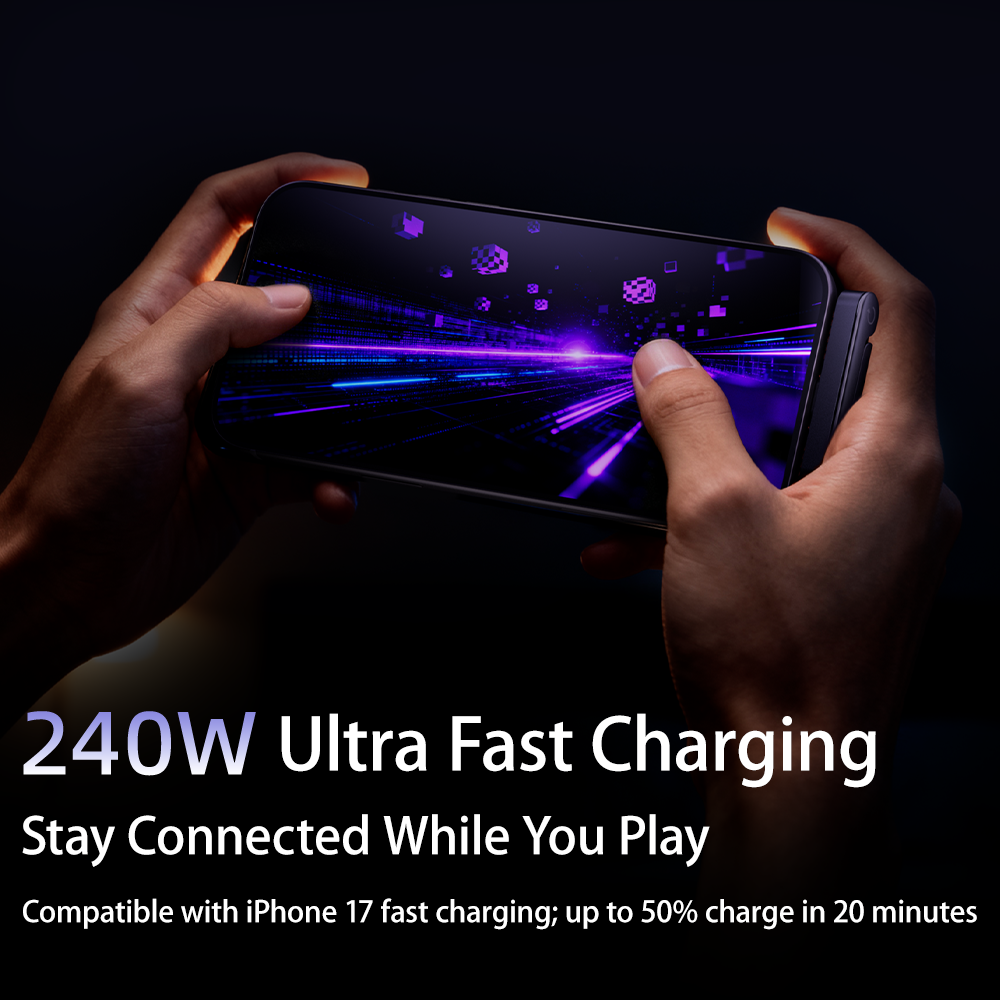 240W Fast Charging Cord with Built-in Phone Stand
