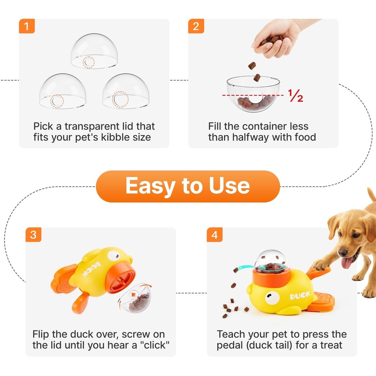 Interactive Duck Puzzle Feeder for Dog&Cat