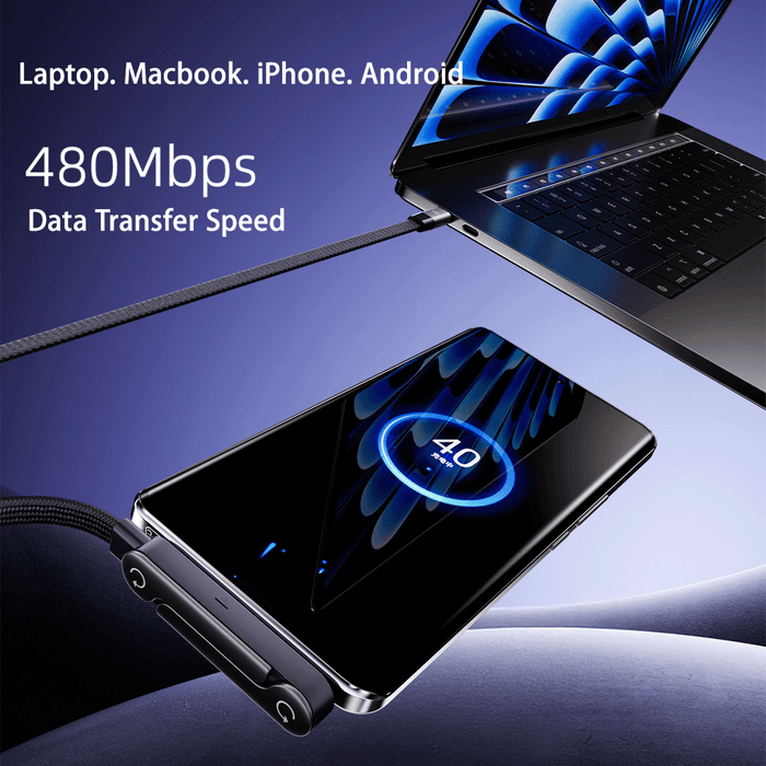 240W Fast Charging Cord with Built-in Phone Stand