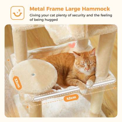 Cat Tree for Large Cats 56"Tall Cat Tower Condo with Scratching Post for Indoor Cats,Gray