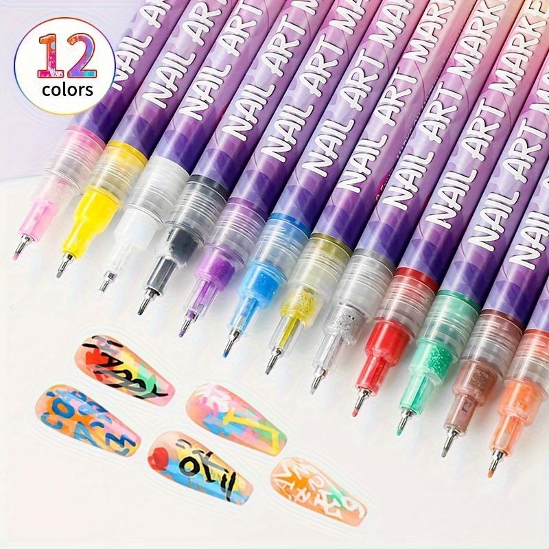 🎉Deals for You Days!✨12 Color Nail Doodle Pen for DIY Nail Art Quick Drying Acrylic Painting💅