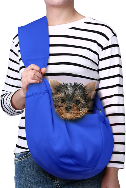 Small Pet Zipper Pocket & Adjustable Strap Carrier - for 3-10 lbs Pets