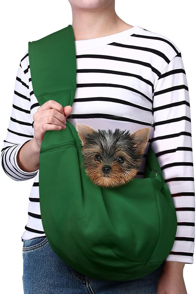 Small Pet Zipper Pocket & Adjustable Strap Carrier - for 3-10 lbs Pets