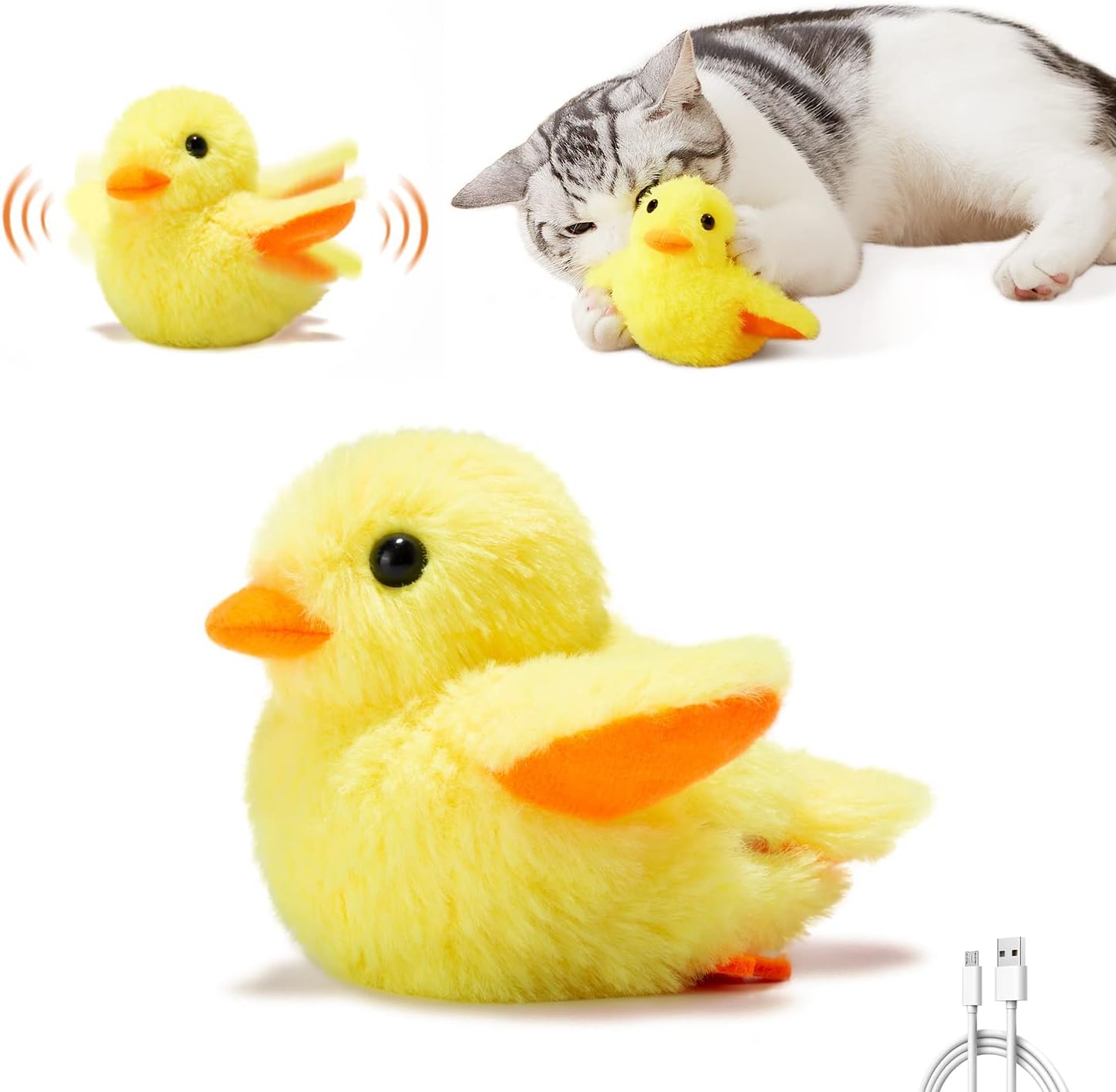Rechargeable Flapping Bird Sparrow Cat Toys