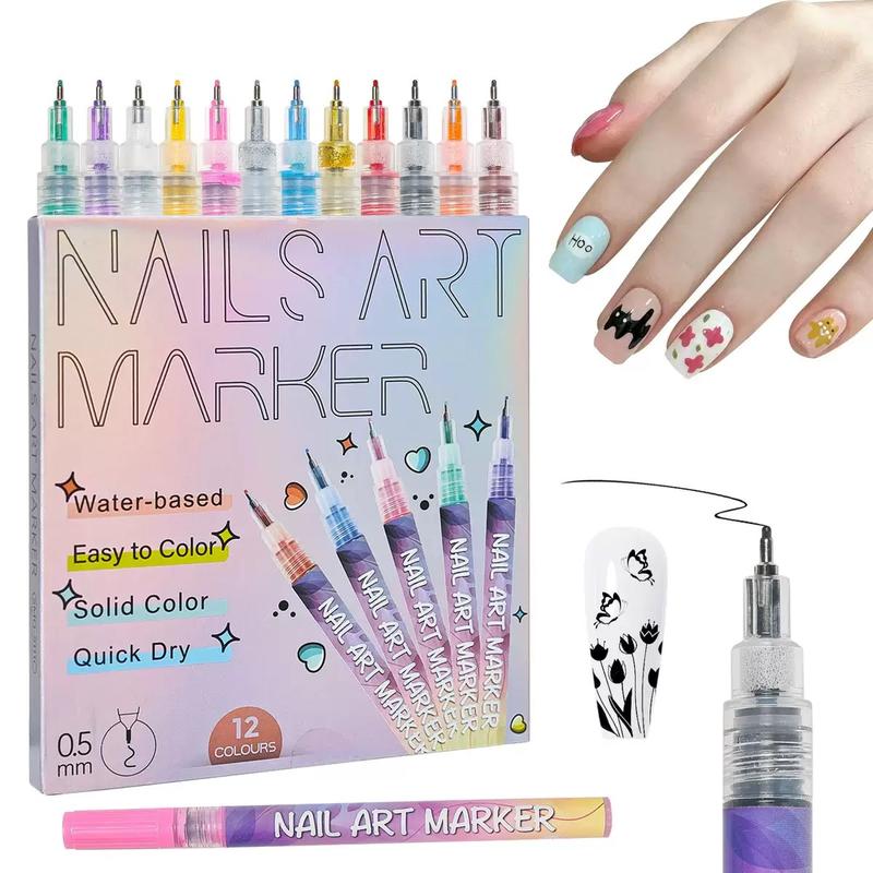 🎉Deals for You Days!✨12 Color Nail Doodle Pen for DIY Nail Art Quick Drying Acrylic Painting💅