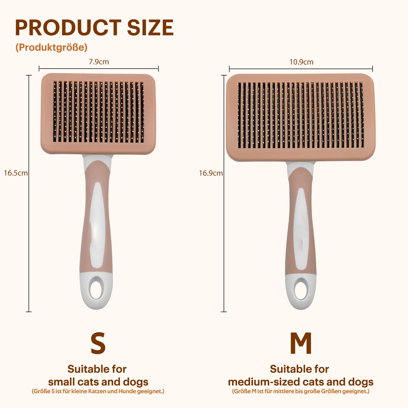 Self-Cleaning Cat Brush & Dog Brush for Long Hair and Short Hair with Massage Nubs