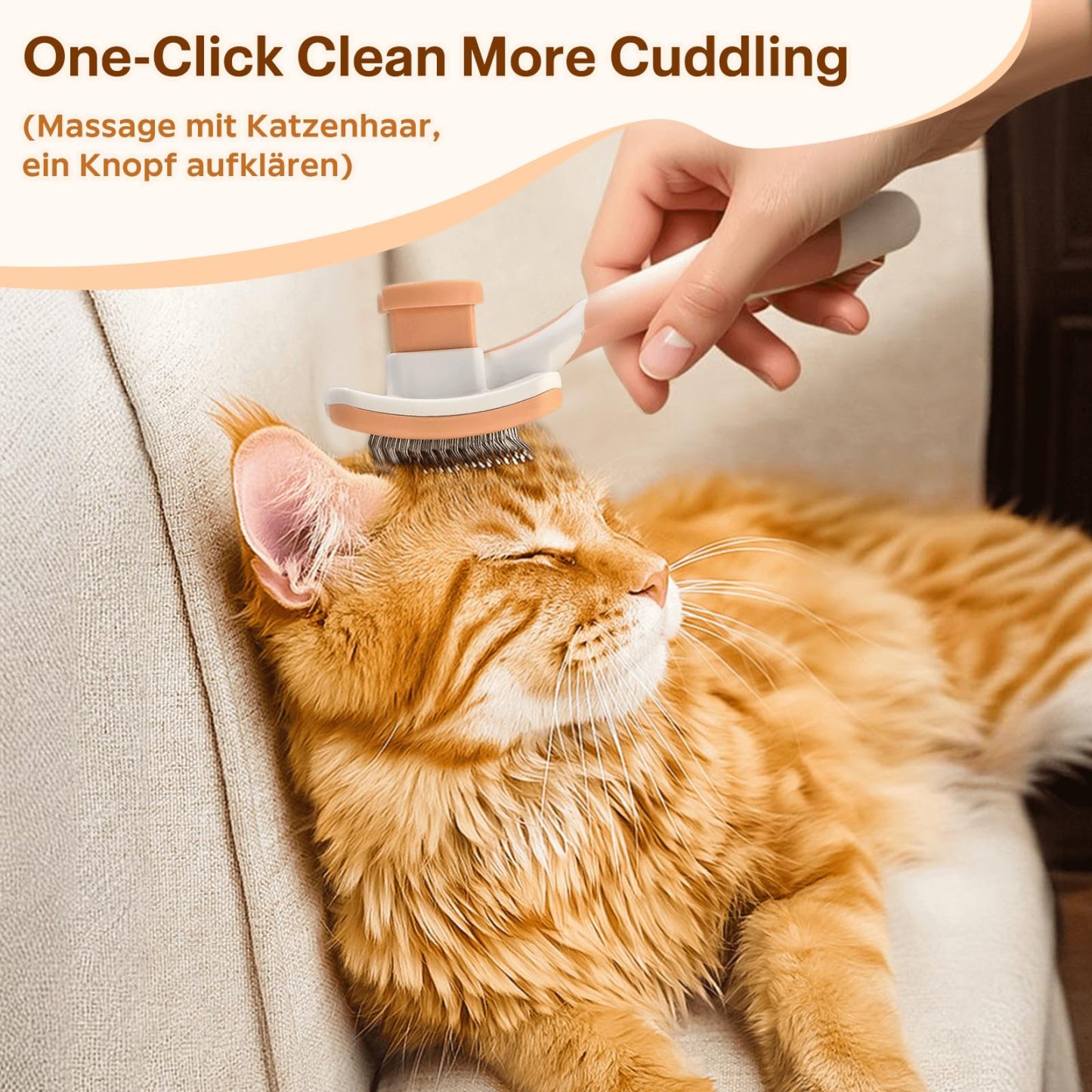 Self-Cleaning Cat Brush & Dog Brush for Long Hair and Short Hair with Massage Nubs