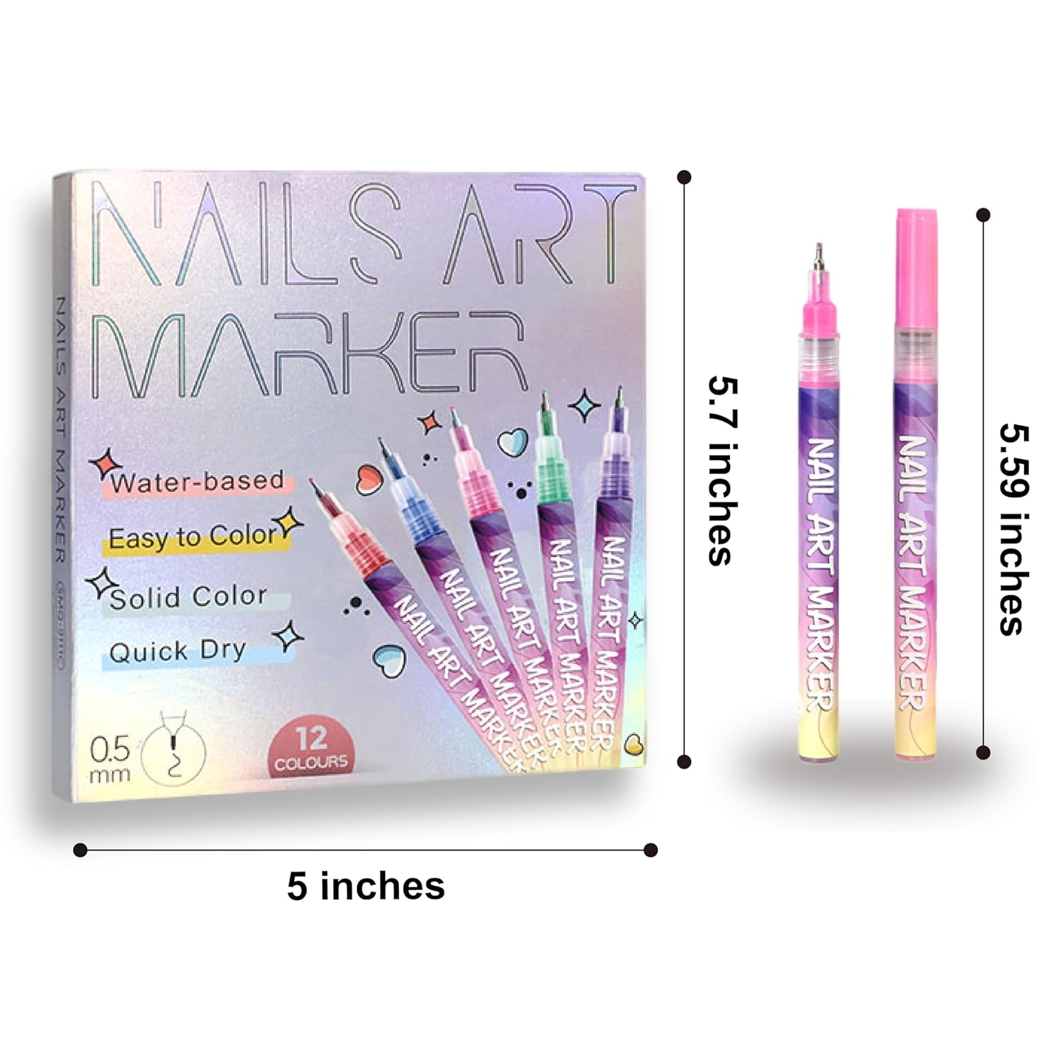 🎉Deals for You Days!✨12 Color Nail Doodle Pen for DIY Nail Art Quick Drying Acrylic Painting💅