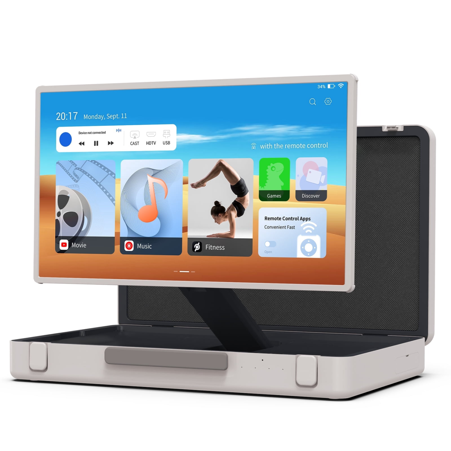 27″ Portable Smart TV – 1080p Touchscreen, Android, Wi-Fi & 6-Hour Battery