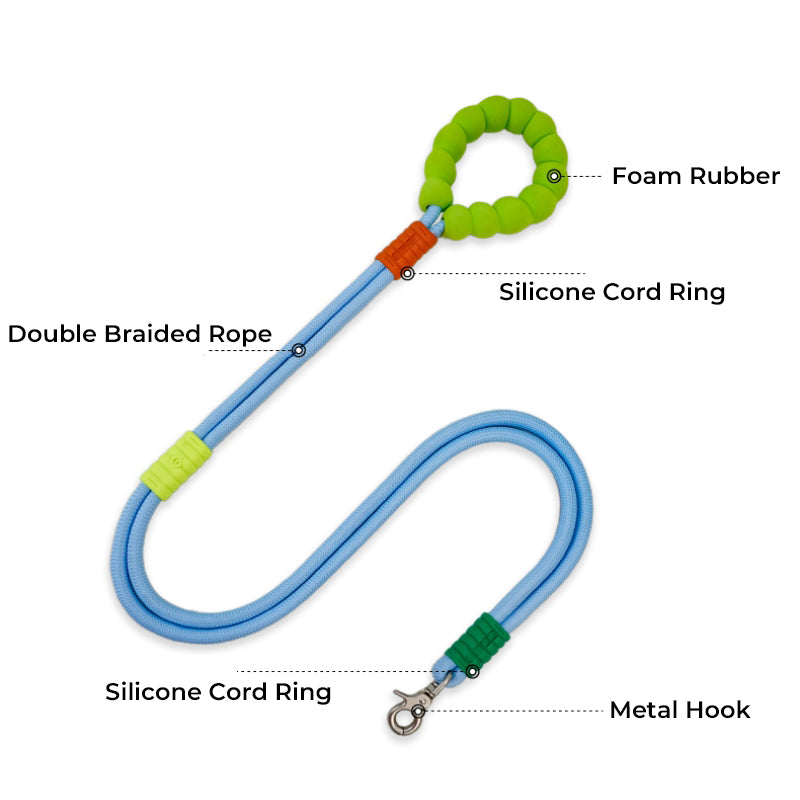 Cotton Dual-Section Braided Dog Walking Leash