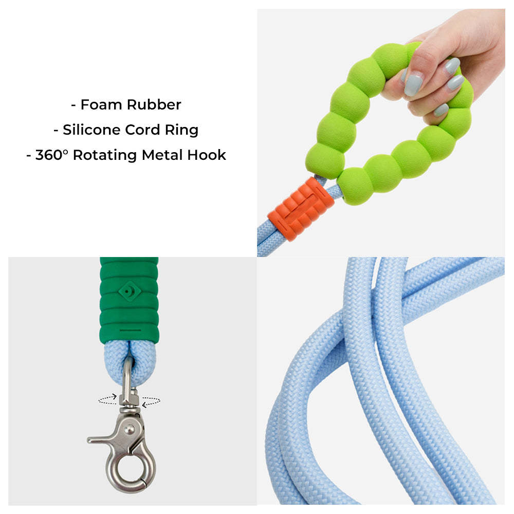 Cotton Dual-Section Braided Dog Walking Leash