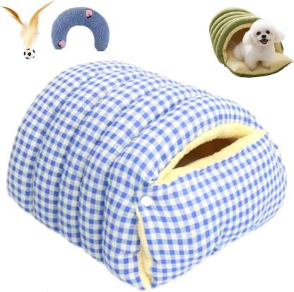 Cozy Monster Cat Bed, Niopets Cave Style Pet Bed Non-Slip Removable Washable, Fleece Soft Cat Sleeping Bag Tent with Removable Cushion Indoor (Purple, Large)