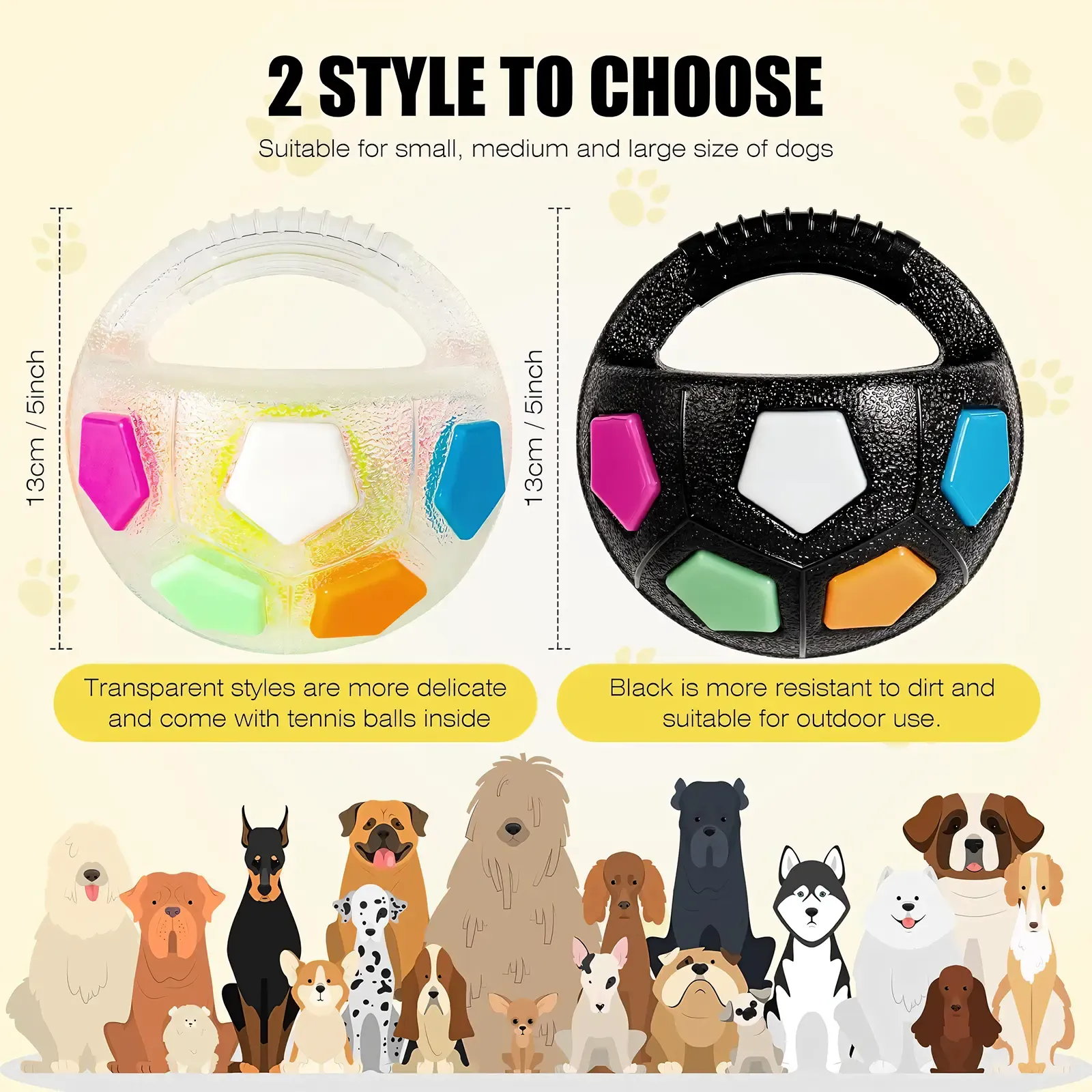 Indestructible Dog Ball with Handle