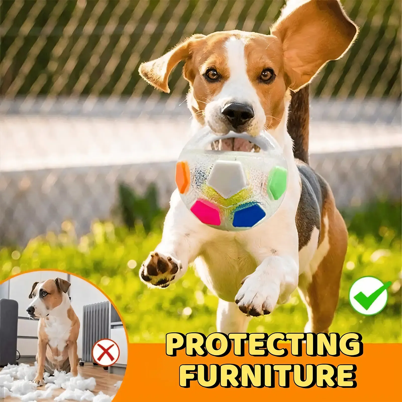 Indestructible Dog Ball with Handle