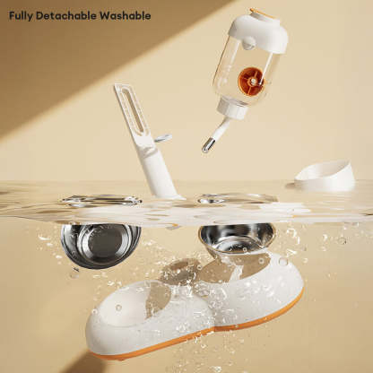 Pet Feeding Bowl Station Food Dispenser With Automatic Water