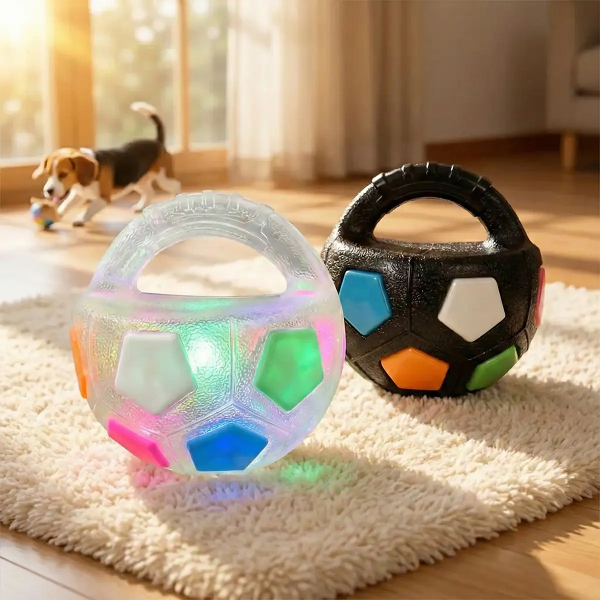 Indestructible Dog Ball with Handle