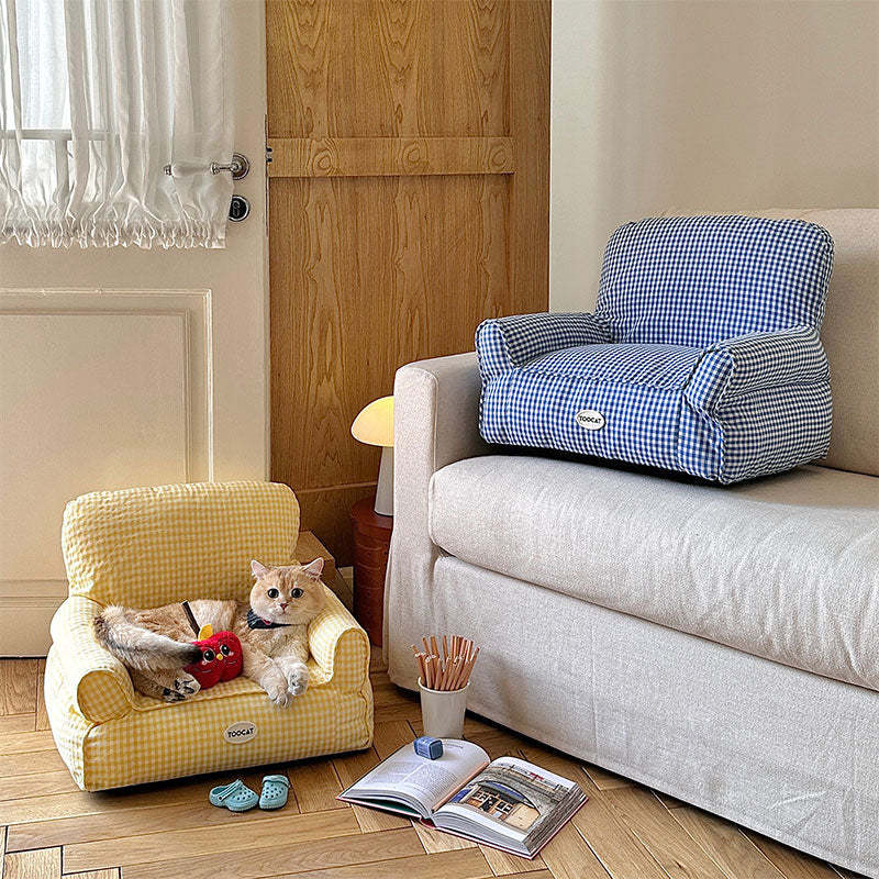 Mini Cat Armchair Sofas Fluffy 4 Color Bed Couch