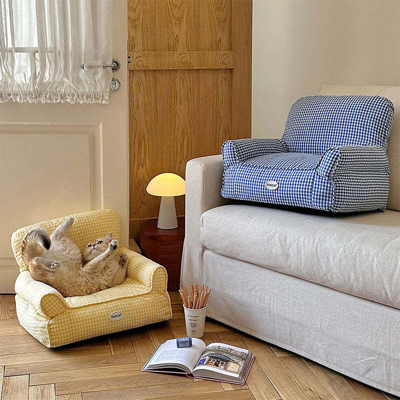 Mini Cat Armchair Sofas Fluffy 4 Color Bed Couch