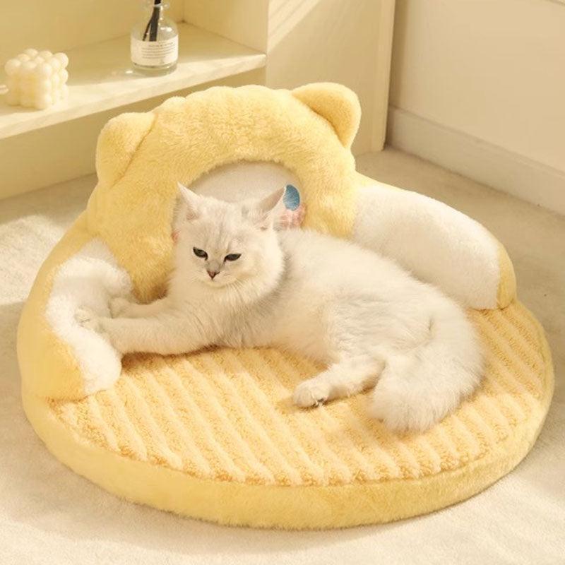 Bear Cat Bed Mat Fluffy Pemovable Pet Pad