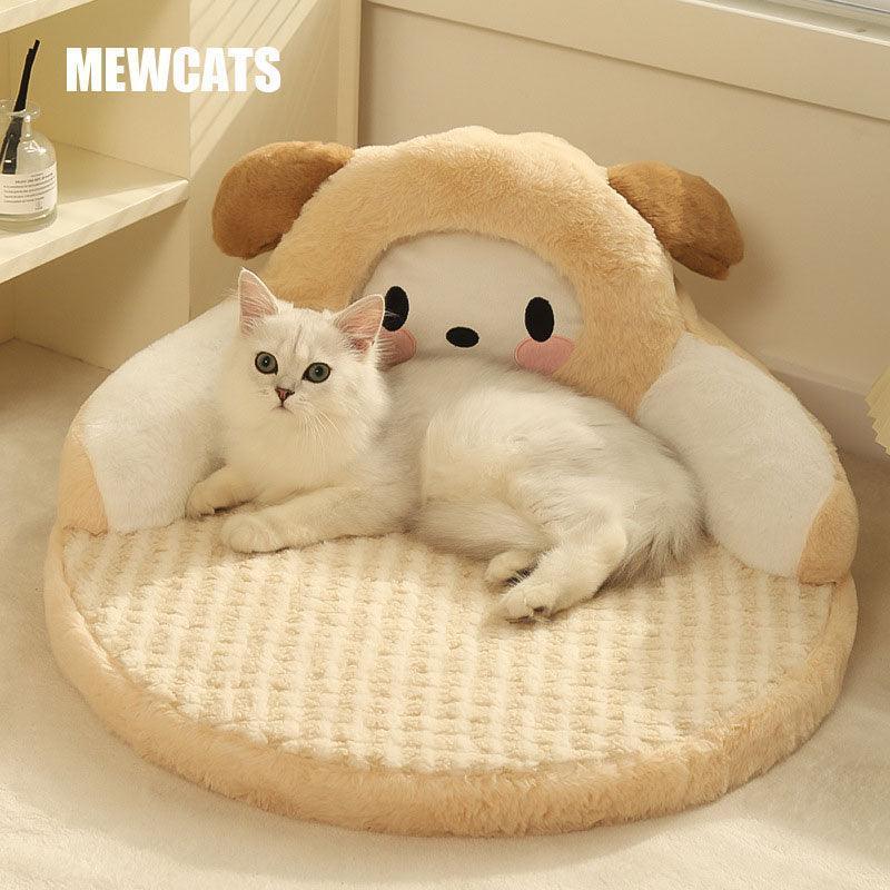 Bear Cat Bed Mat Fluffy Pemovable Pet Pad