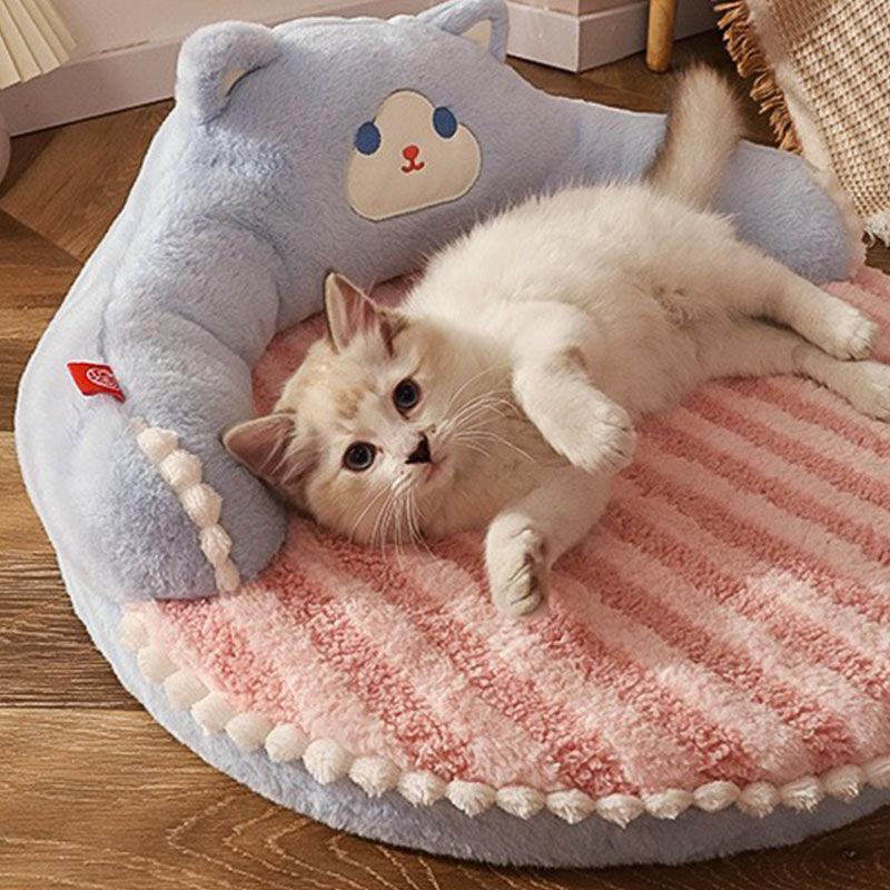 Bear Cat Bed Mat Fluffy Pemovable Pet Pad