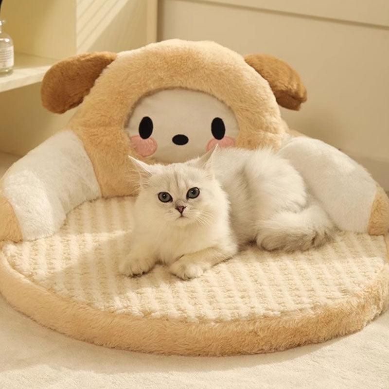 Bear Cat Bed Mat Fluffy Pemovable Pet Pad
