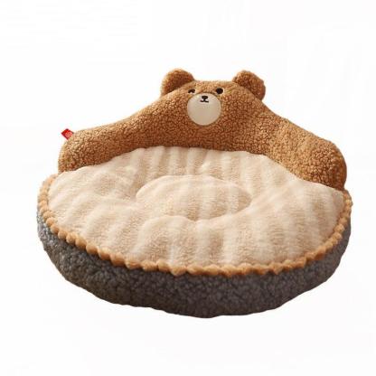 Bear Cat Bed Mat Fluffy Pemovable Pet Pad
