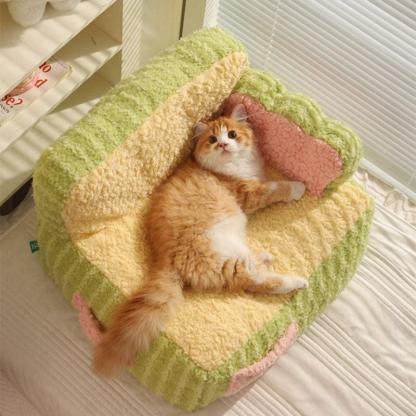 Cake Sofa Cat Bed Warm Thickened 2 Color Pet Nest