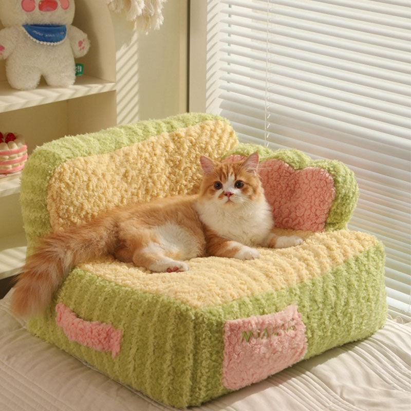 Cake Sofa Cat Bed Warm Thickened 2 Color Pet Nest