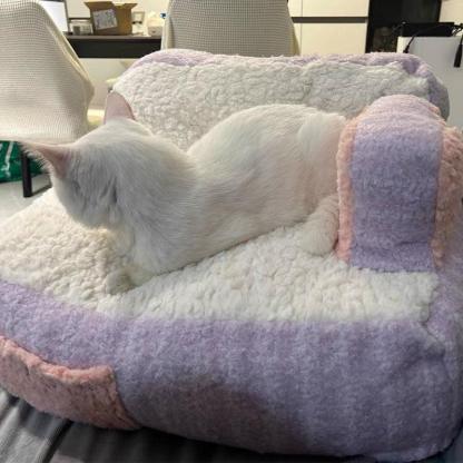 Cake Sofa Cat Bed Warm Thickened 2 Color Pet Nest