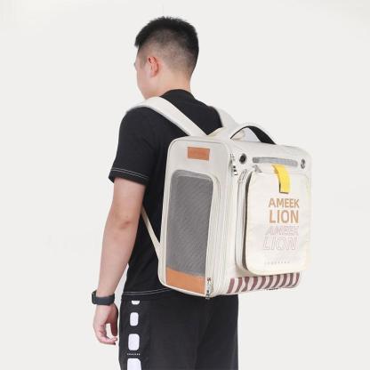 Cat Carrier Backpack Expandable Bag with Wheels