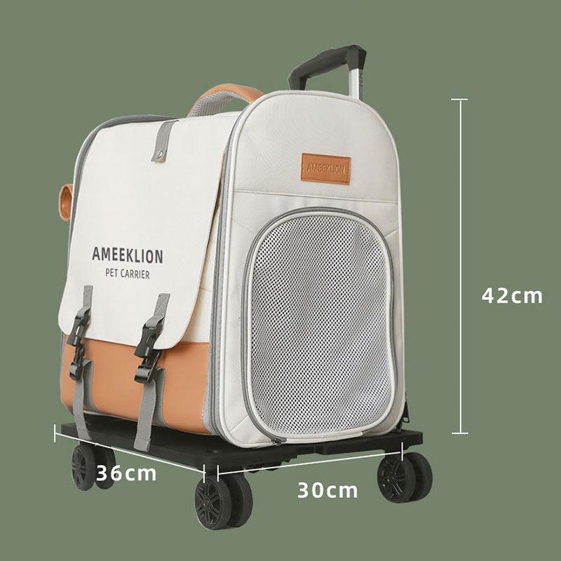 Cat Carrier Backpack Expandable Bag with Wheels
