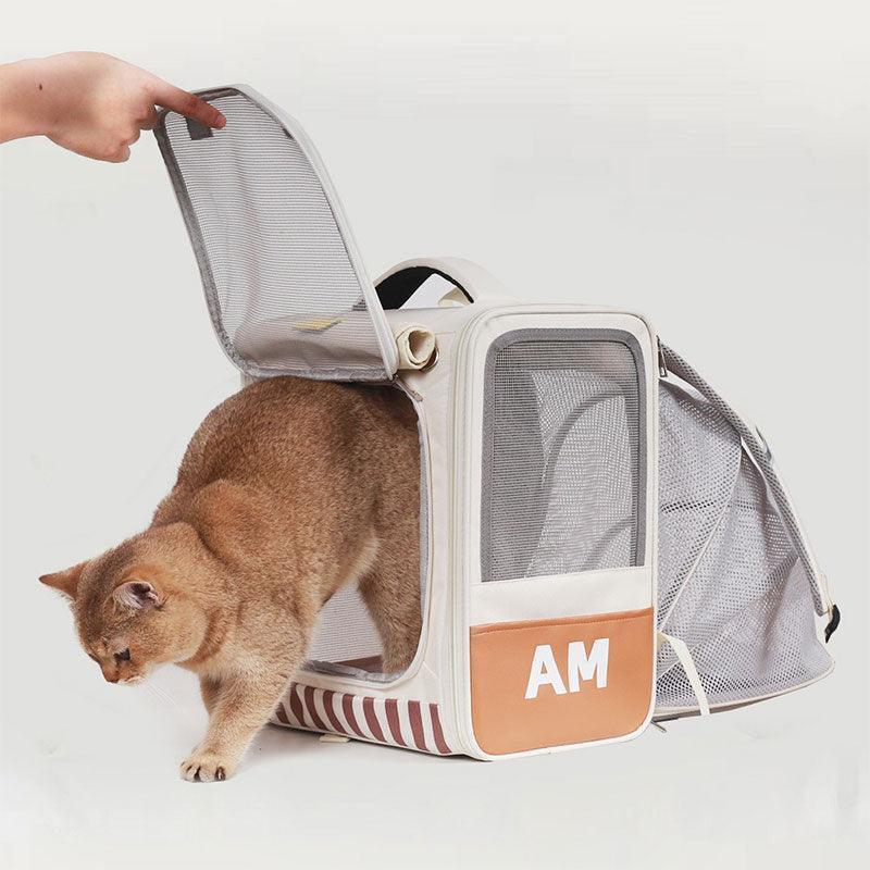 Cat Carrier Backpack Expandable Bag with Wheels