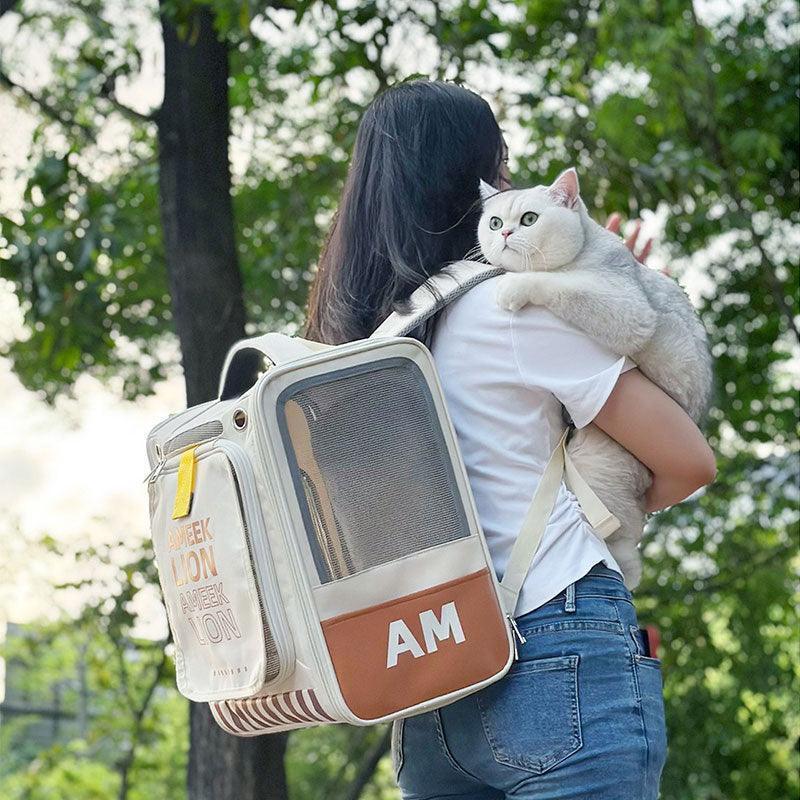 Cat Carrier Backpack Expandable Bag with Wheels