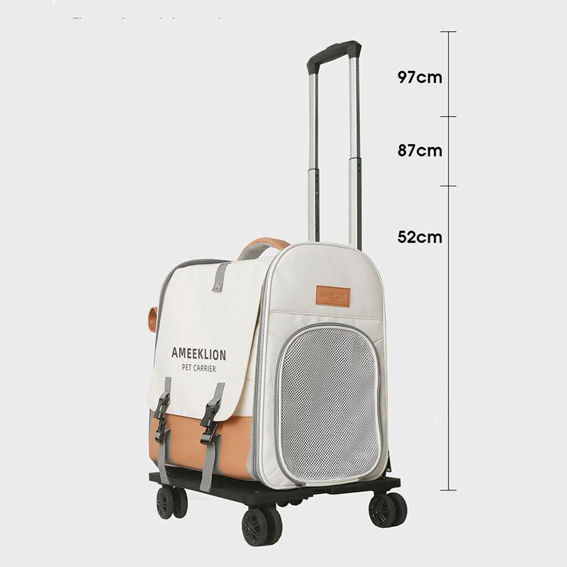 Cat Carrier Backpack Expandable Bag with Wheels