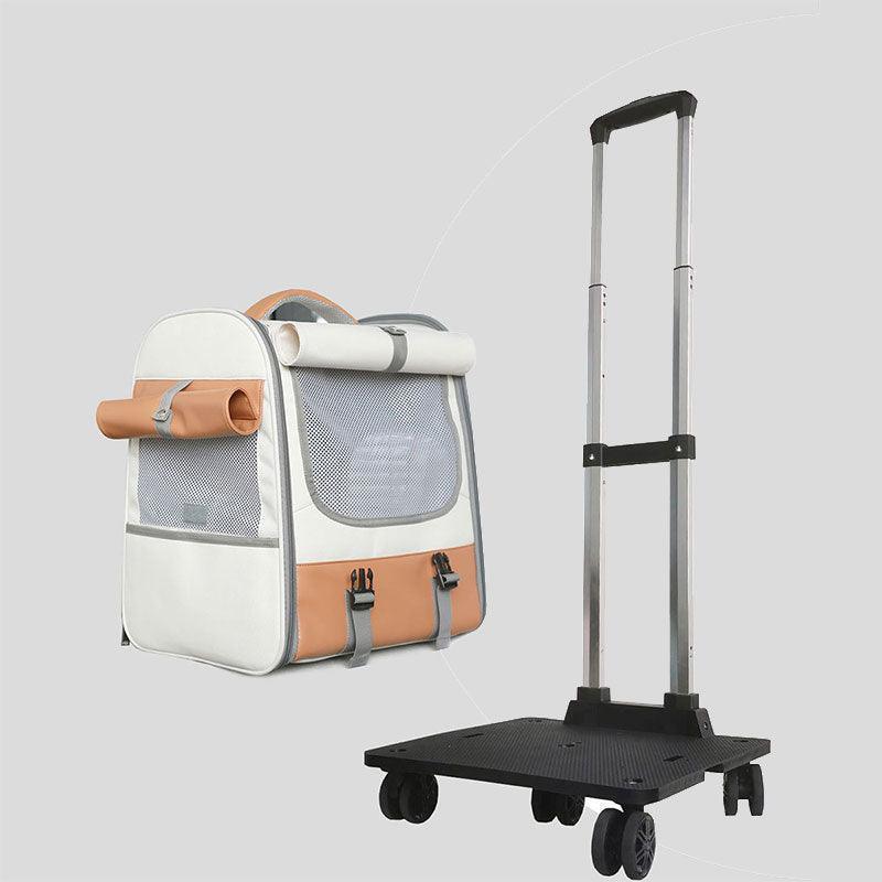 Cat Carrier Backpack Expandable Bag with Wheels
