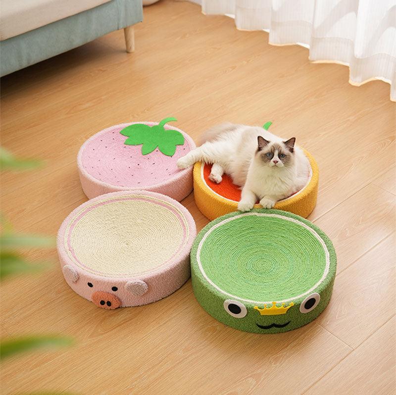 Cute Pig Cat Bed Round Scratching Pad