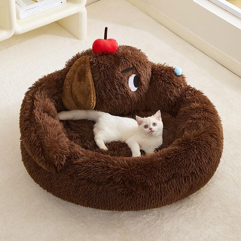 Green Monster Cat Sofa Fluffy Cat Bed Couch
