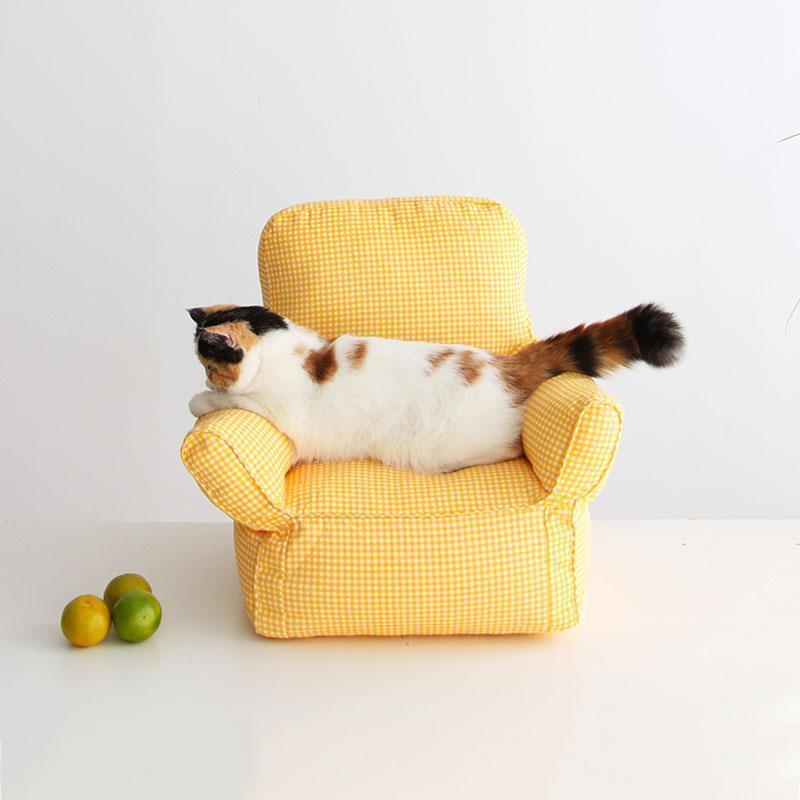 Mini Cat Armchair Sofas Fluffy 4 Color Bed Couch