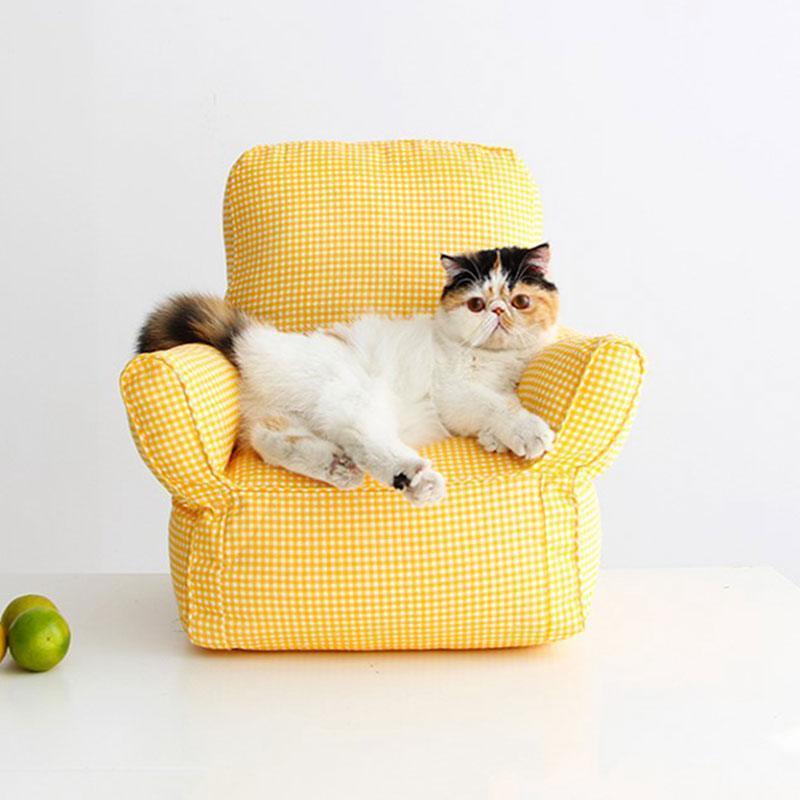 Mini Cat Armchair Sofas Fluffy 4 Color Bed Couch