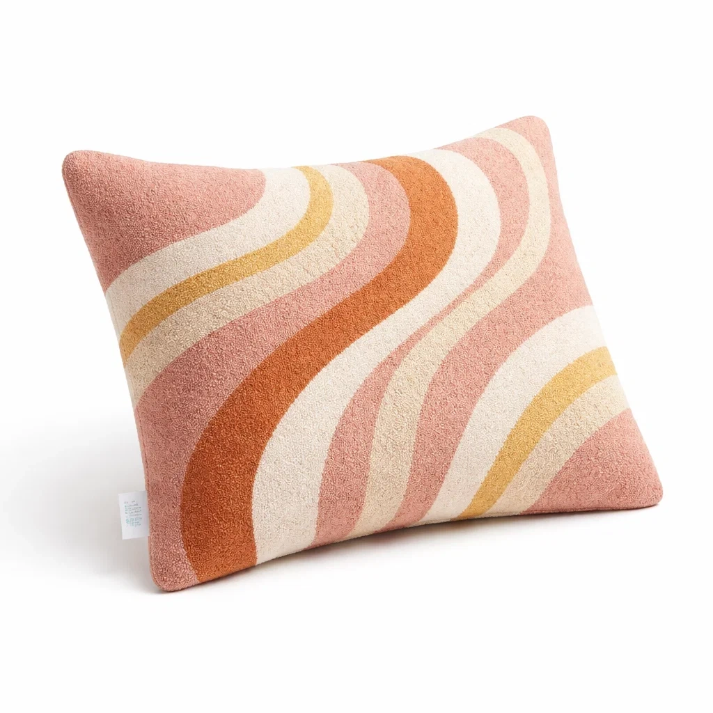 Wavy Pattern Rectangular Decorative Cushion-nordichomefurni