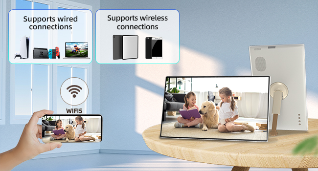 stand by me mirror tv with wired and wireless connections