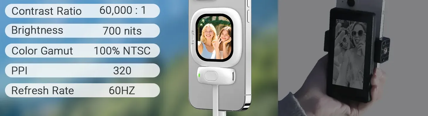 phone vlog selfie monitor screen