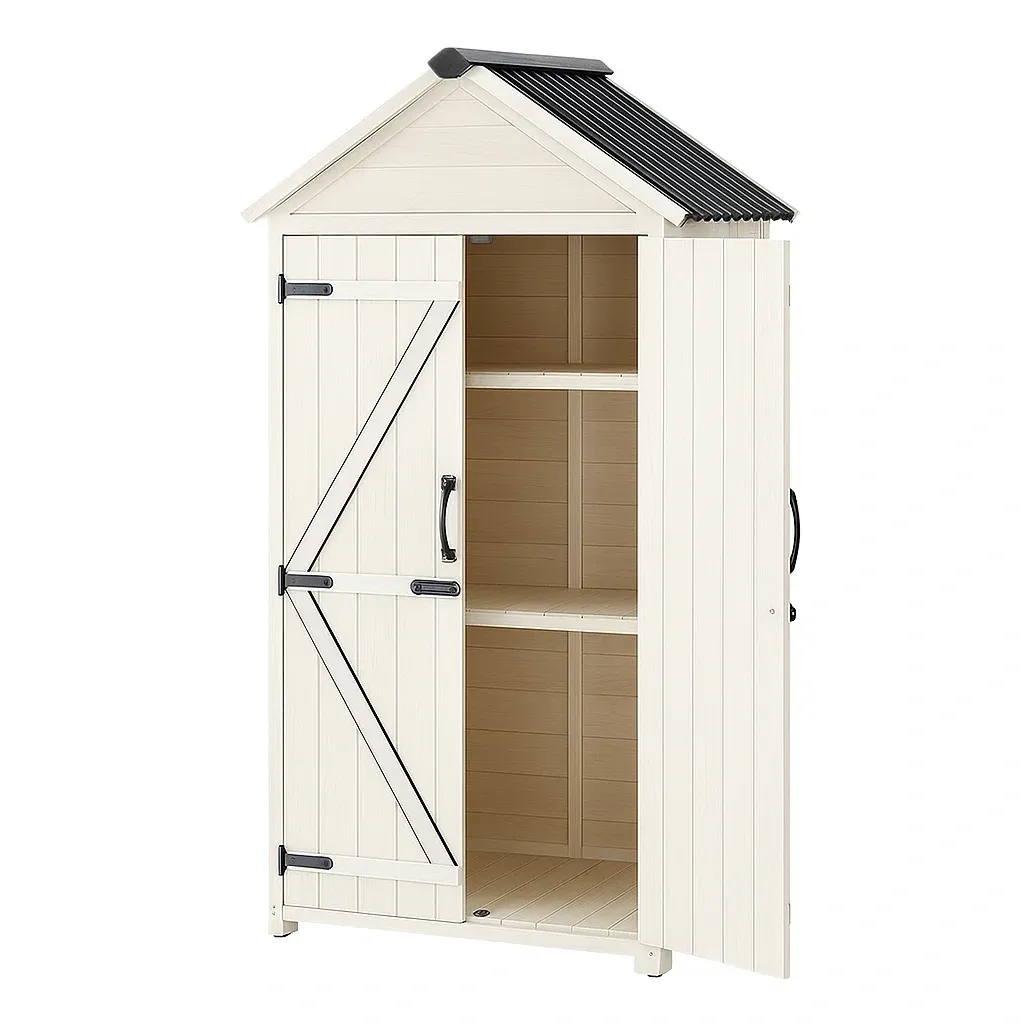 Abri de jardin en plastique avec toit-Roomauranow