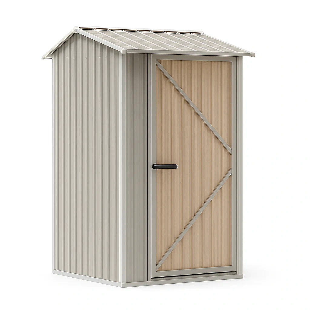 Abri de jardin en métal acier galvanisé et bois-Roomauranow