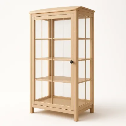 Vitrine d’exposition en bois avec portes en verre trempé-Roomauranow