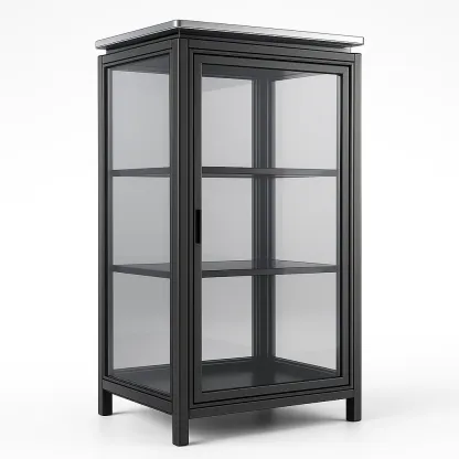 Vitrine d’exposition en métal et verre trempé-Roomauranow