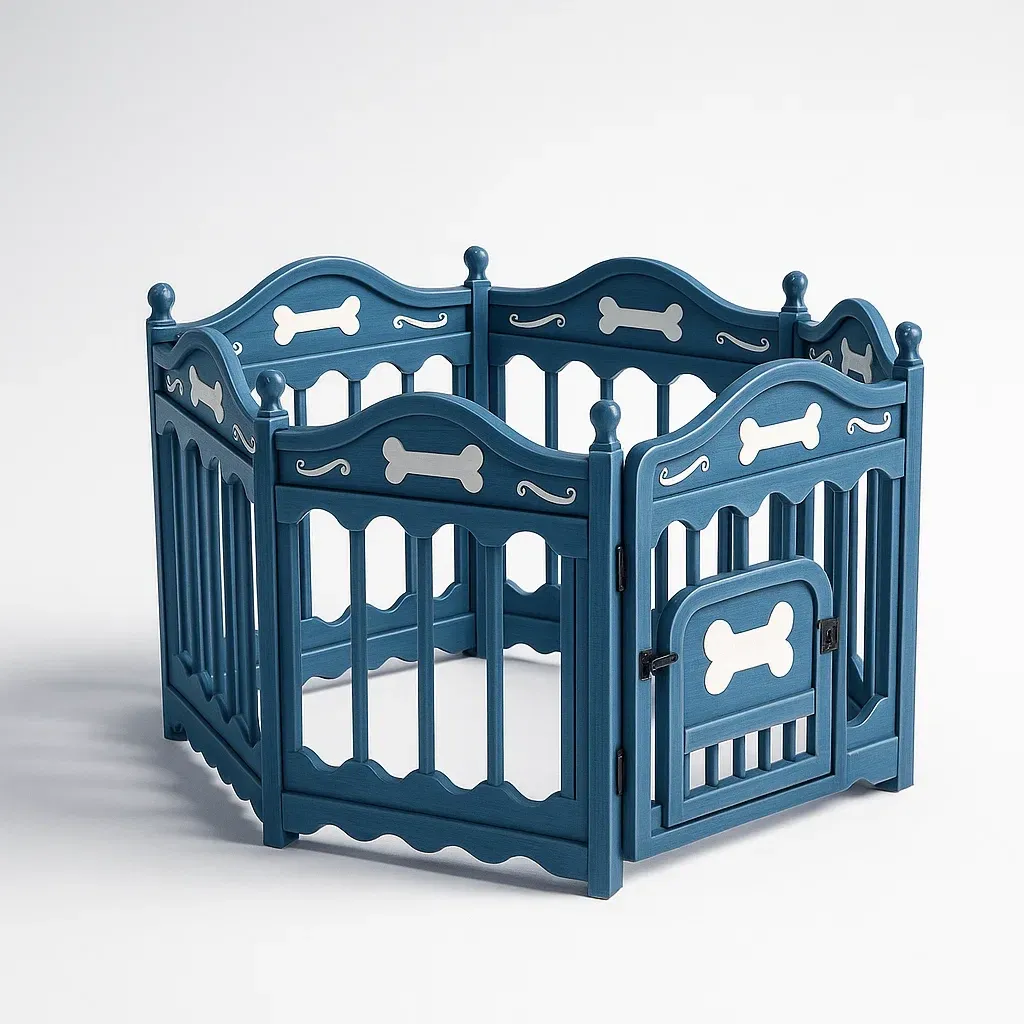 Enclos pour animaux hexagonal en bois avec motifs-Roomauranow