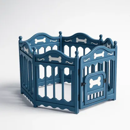 Enclos pour animaux hexagonal en bois avec motifs-Roomauranow