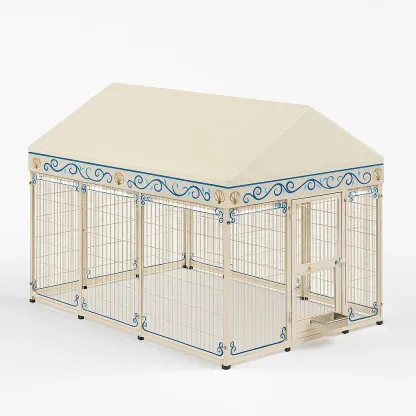 Cage pour chien en acier et polyester imperméable-Roomauranow